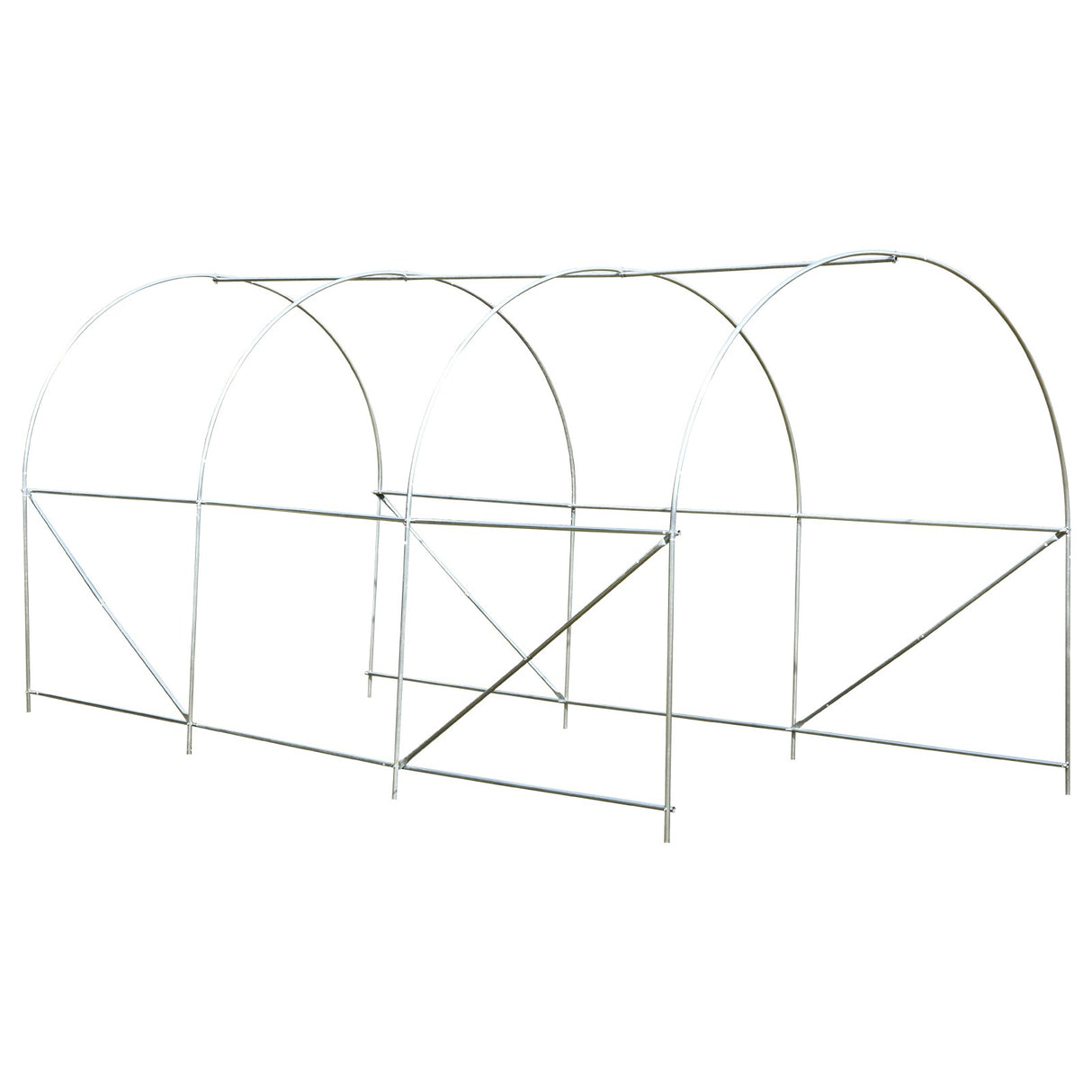 easycomfort easycomfort serra tunnel con struttura in acciaio zincato e telo in polietilene 6 finestre avvolgibili bianco 4 x 2 x 2 m