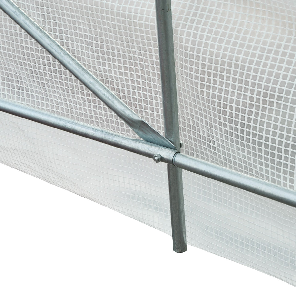 easycomfort easycomfort serra da giardino a tunnel per piante in pe con tubi in ferro bianco 450x200x200cm