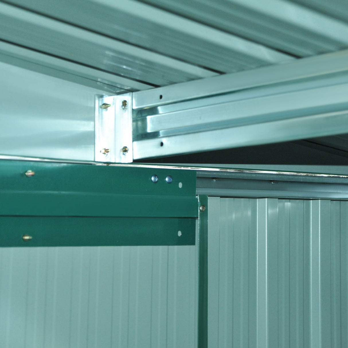 easycomfort easycomfort casetta da giardino porta utensili in lamiera di acciaio capanno da giardino in acciaio con base e porte scorrevoli 258x206x178cm verde