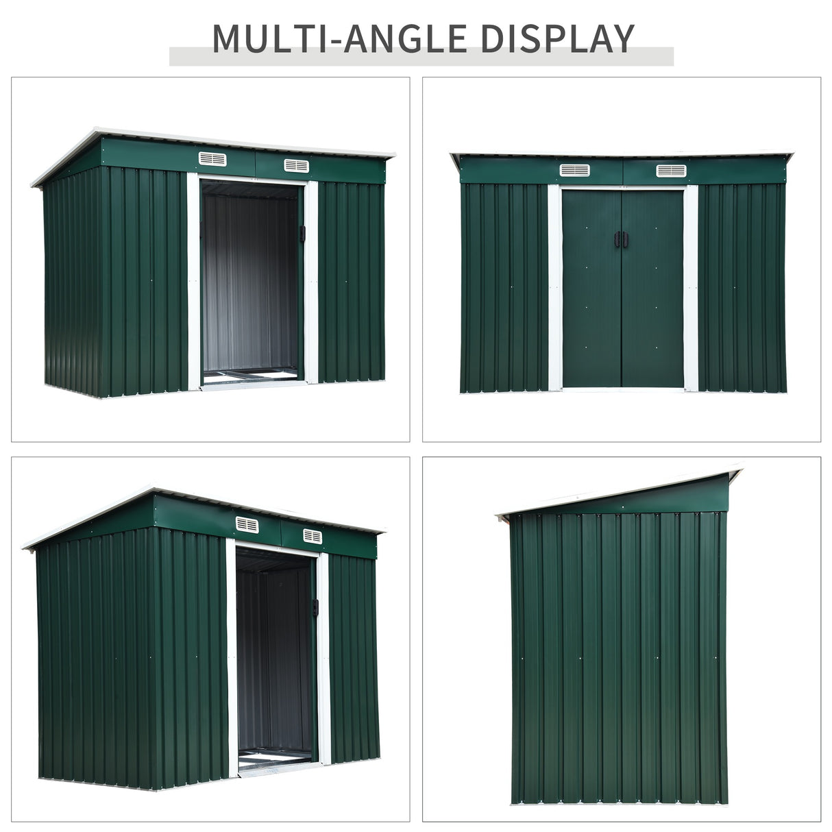 easycomfort easycomfort casetta porta attrezzi in acciaio capanno da giardino con 2 porte scorrevoli 261x133x182cm