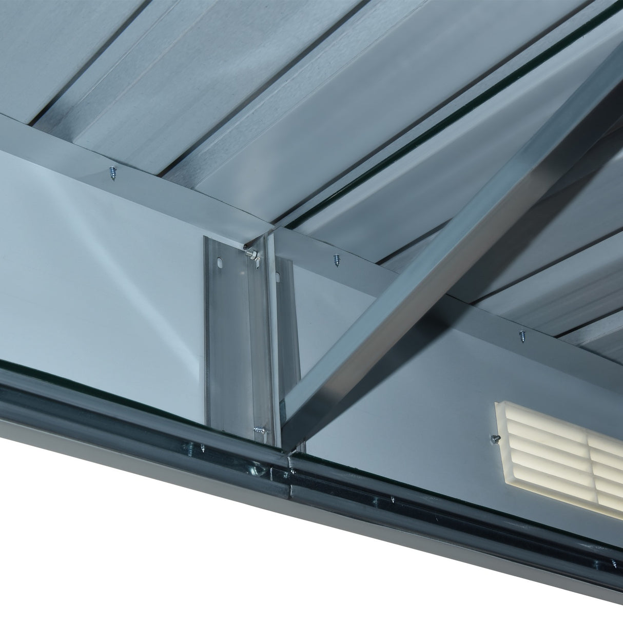 easycomfort easycomfort casetta porta attrezzi in acciaio capanno da giardino con 2 porte scorrevoli 261x133x182cm