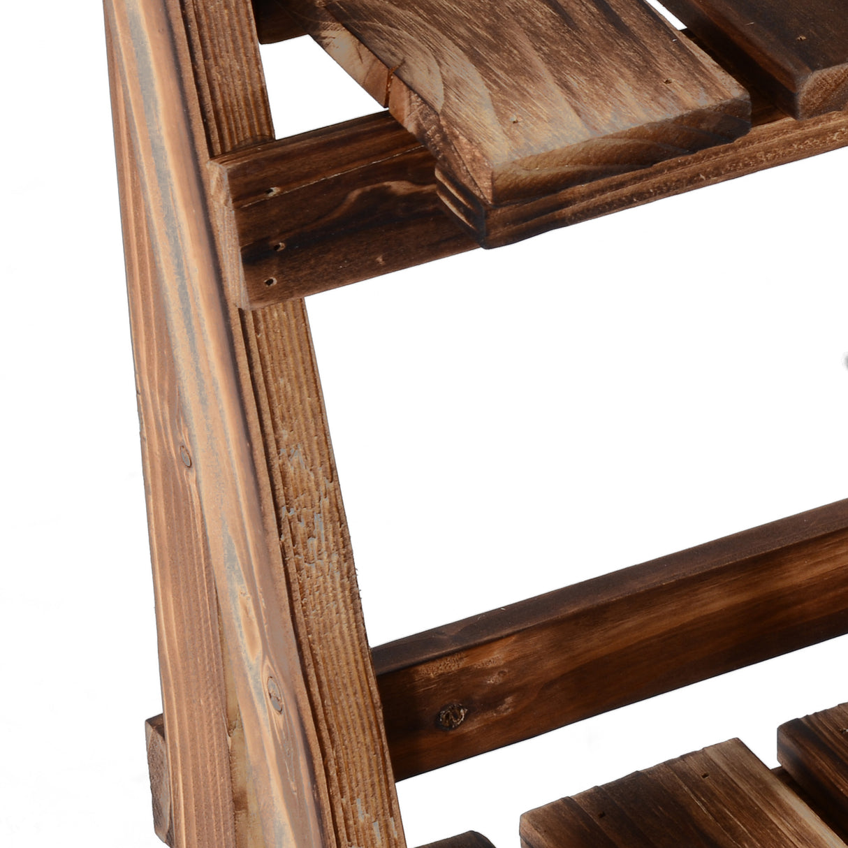 easycomfort scaffale portapiante pieghevole in legno di abete con 3 livelli da esterno 40x37x93cm