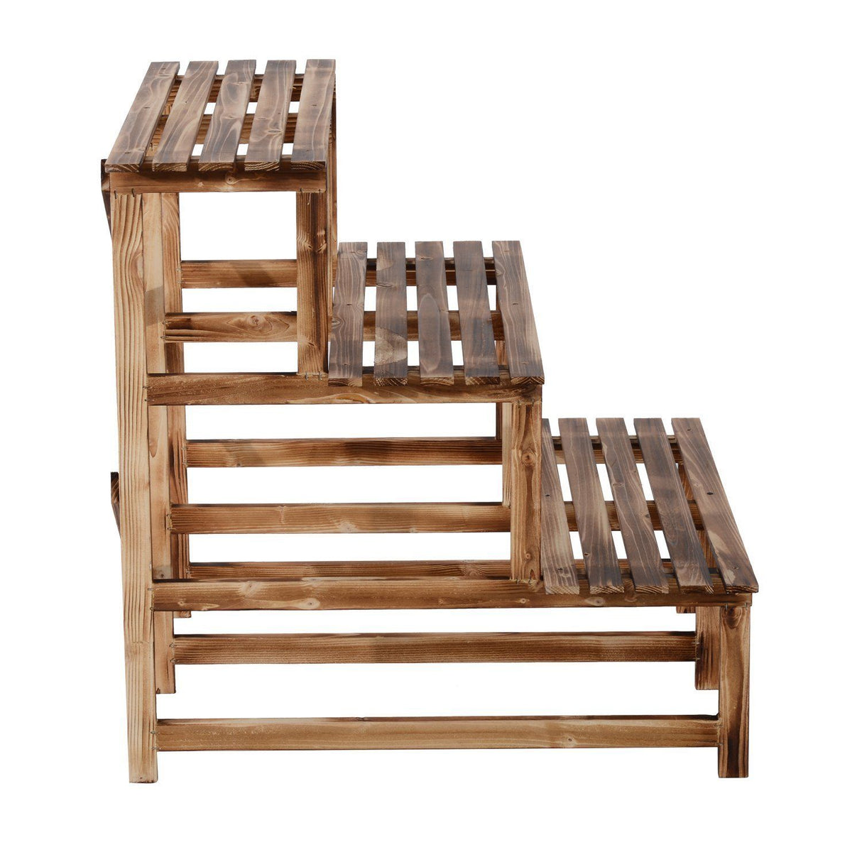 easycomfort easycomfort scaletta fioriera portavasi da giardino a 3 ripiani in legno di abete 80x80x80cm