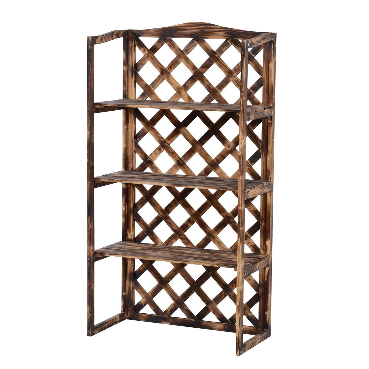 easycomfort easycomfort scaffalatura fioriera per piante a 3 ripiani in legno di abete 80x40x150cm