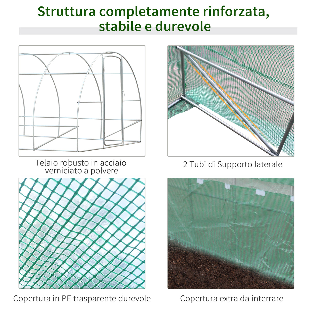 easycomfort easycomfort serra da giardino a tunnel per coltivazaione piante in pe 600300200cm ean 8054144133676