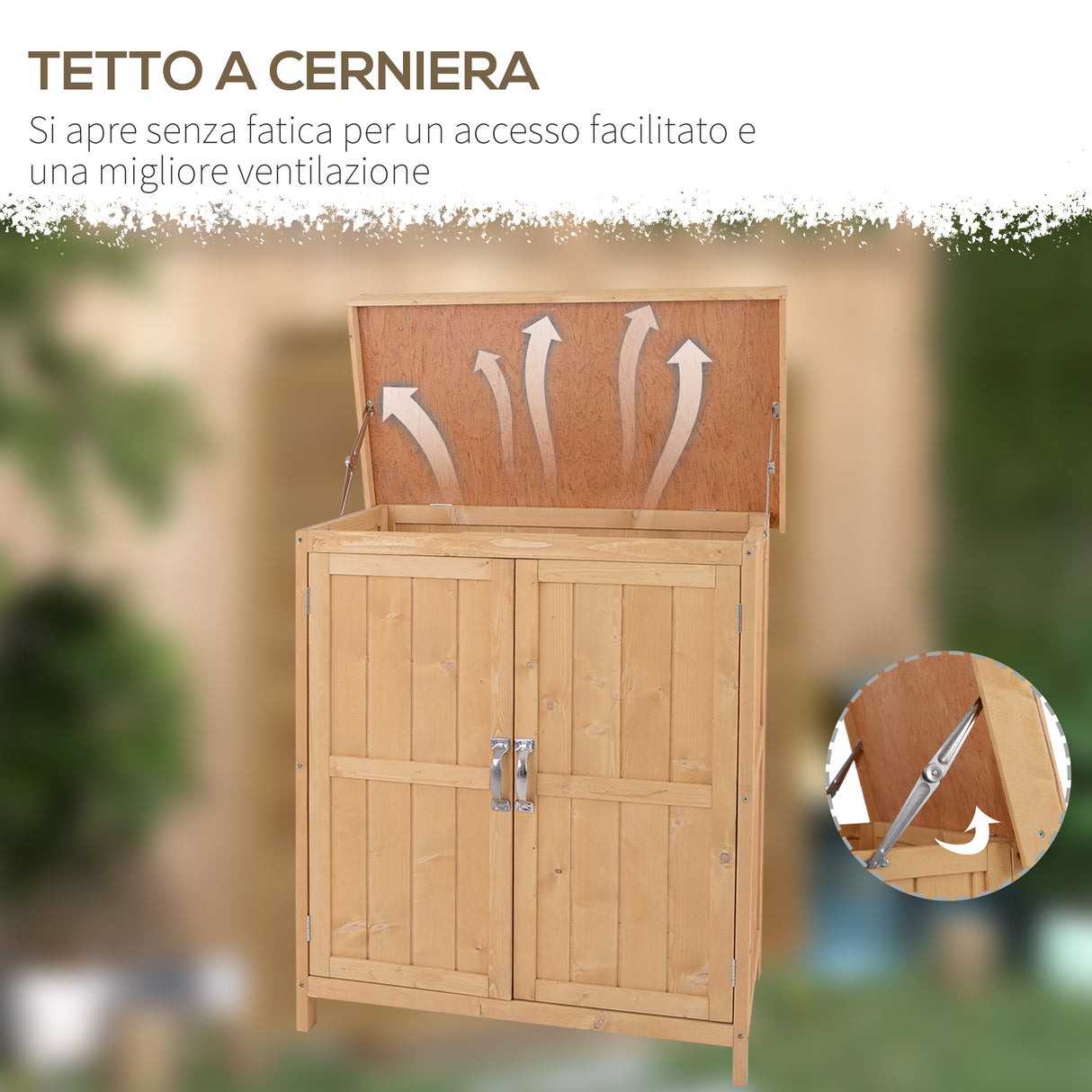 easycomfort easycomfort armadio da esterno ripostiglio da giardino a 2 ripiani porta attrezzi in legno 74 43 88cm