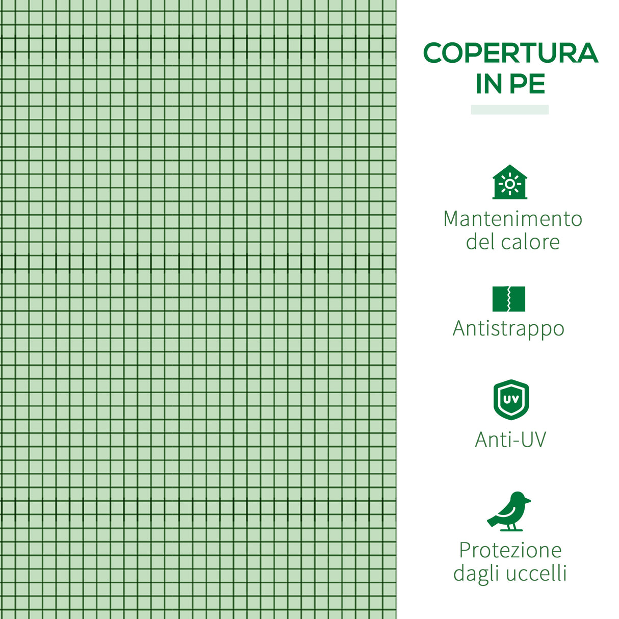 easycomfort easycomfort serra da giardino a tunnel in acciaio e plastica pp con porte avvolgibili 295x100x80 cm verde