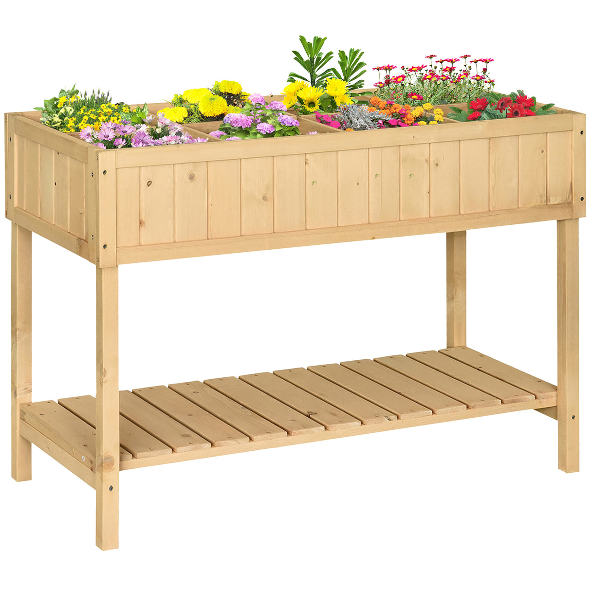 easycomfort easycomfort orto pensile urbano con 8 griglie e ripiano inferiore per piante da giardino 120x60x81cm legno