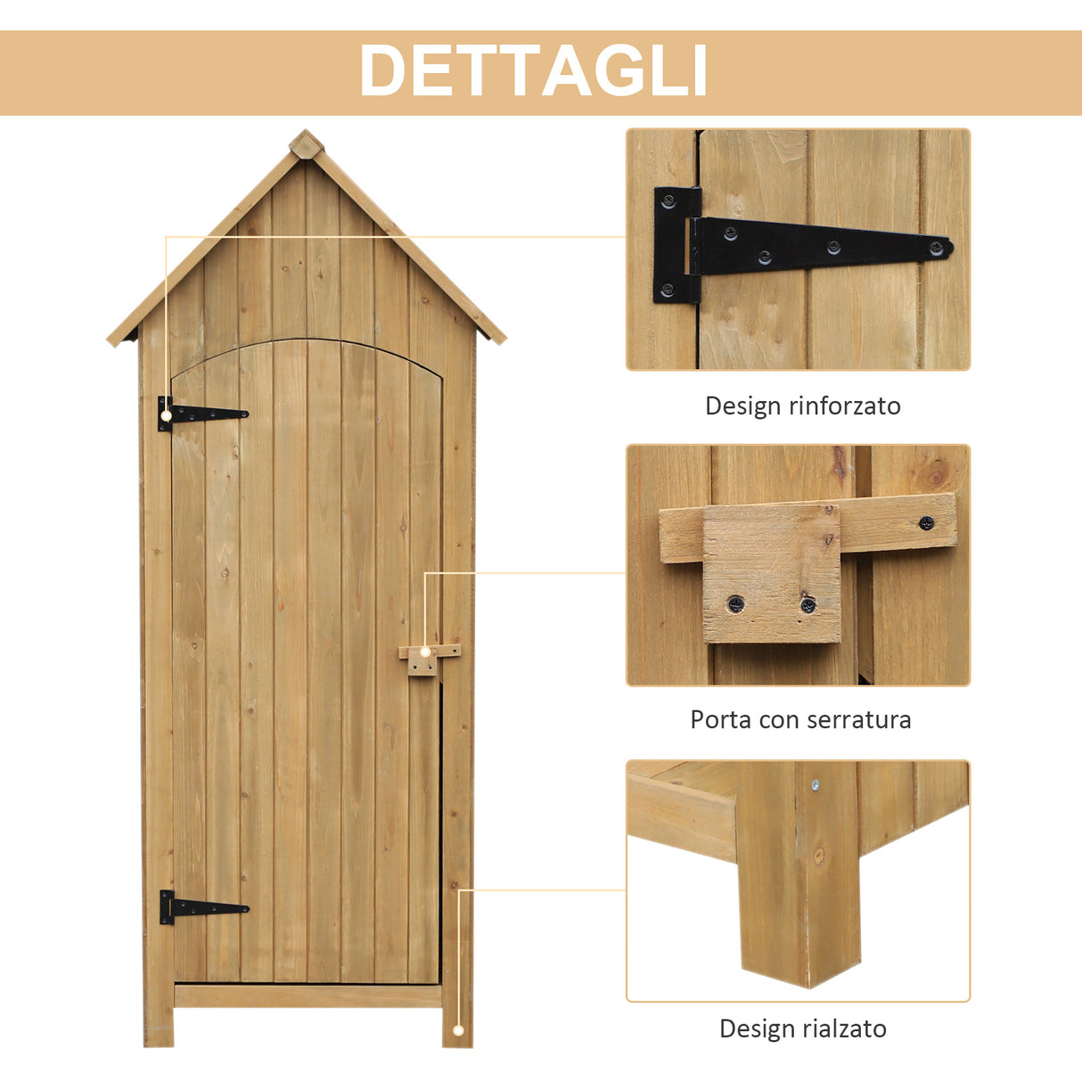 easycomfort easycomfort casetta porta attrezzi da giardino in legno impermeabile con porte e mensole