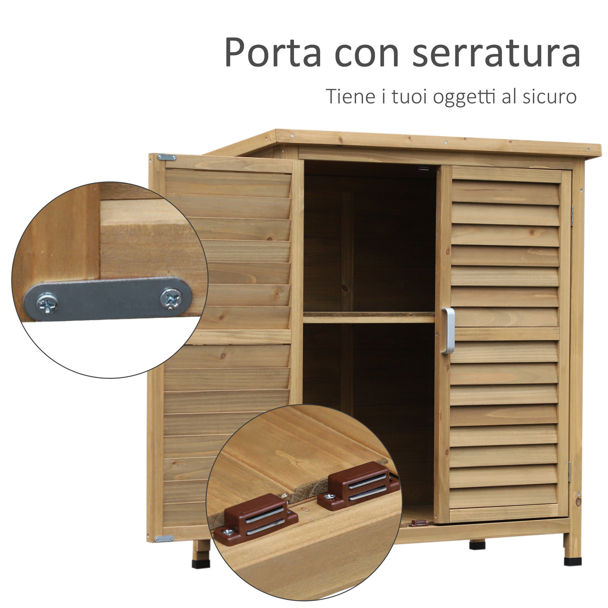 easycomfort casetta da giardino in legno di abete con tetto in bitume impermeabile 87x46.5x96.5cm
