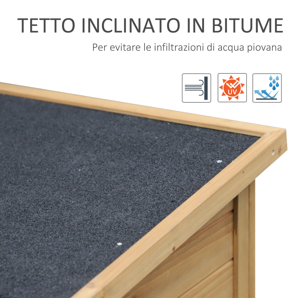 easycomfort casetta da giardino in legno di abete con tetto in bitume impermeabile 87x46.5x96.5cm