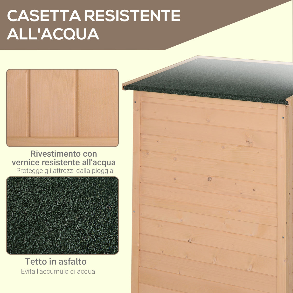 easycomfort easycomfort capanno attrezzi da esterno in legno abete impermeabile 75x56x115 cm