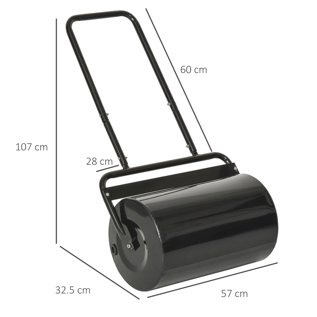 easycomfort easycomfort rullo da giardino 32 x 50lcm metallo nero serbatoio fino 38 l