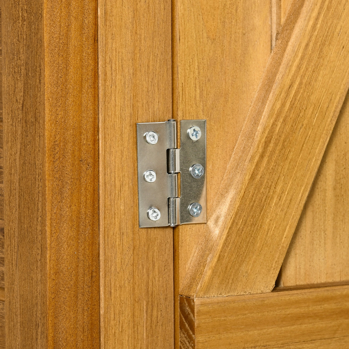 easycomfort easycomfort casetta da giardino in legno a 2 ante con sgabello alto a 2 ripiani e tetto idrorepellente 140x75x157 cm