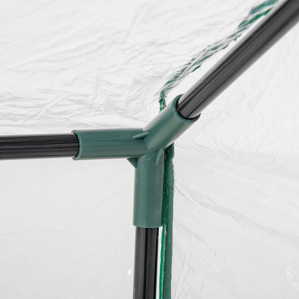 easycomfort mini serra da giardino con 2 finestre avvolgibili e copertura pvc anti uv 119x60x60cm trasparente