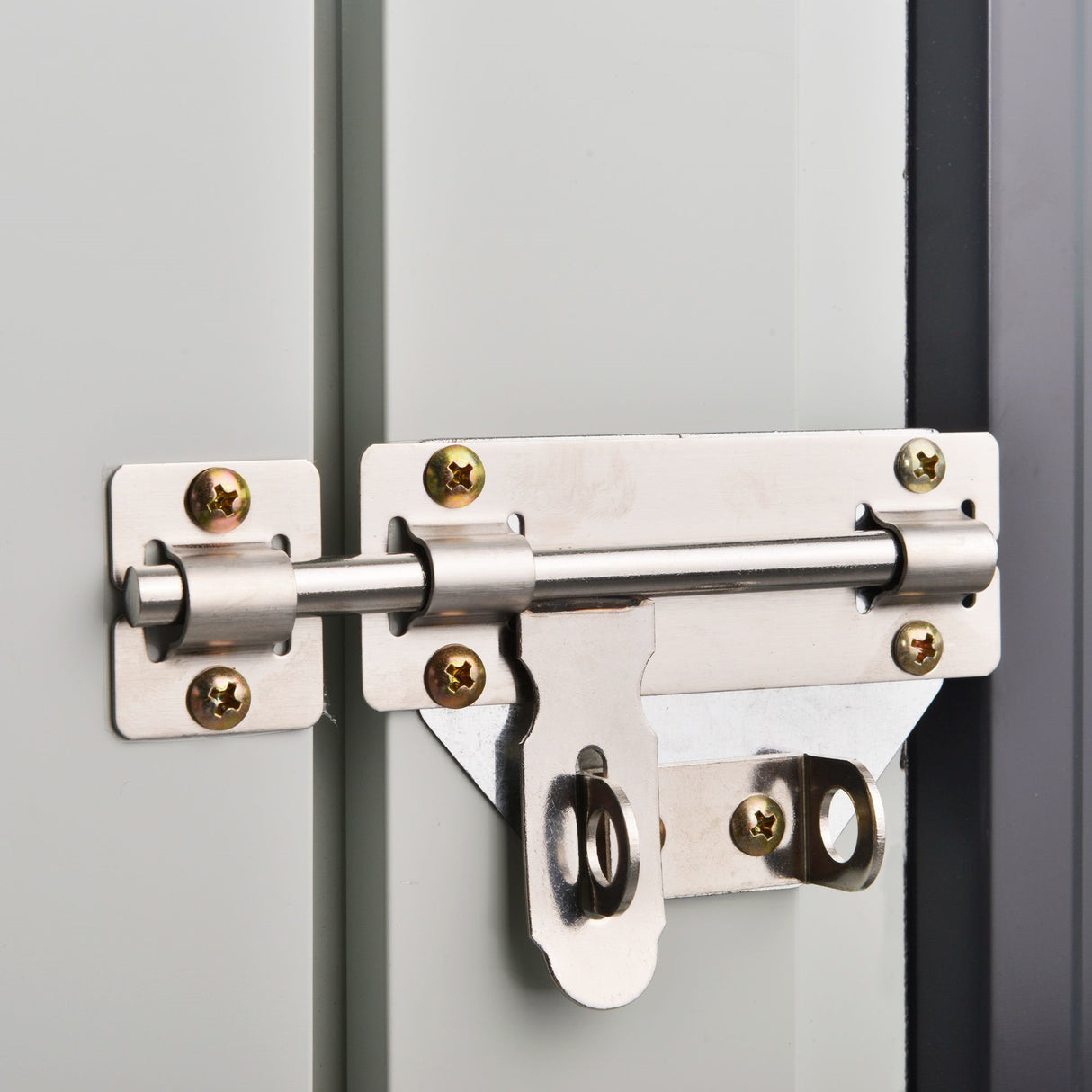 easycomfort casetta da giardino in lamiera di acciaio con doppia porta 147x86x134cm nero e bianco