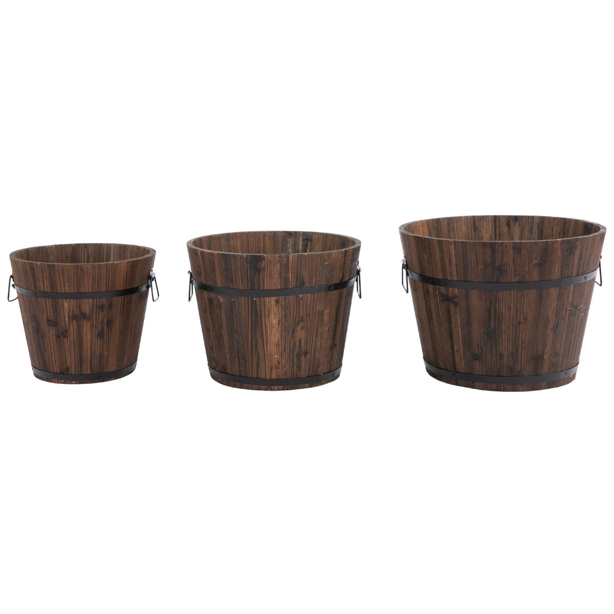 easycomfort easycomfort set 3 vasi per piante in legno dimensioni varie per giardino e interni