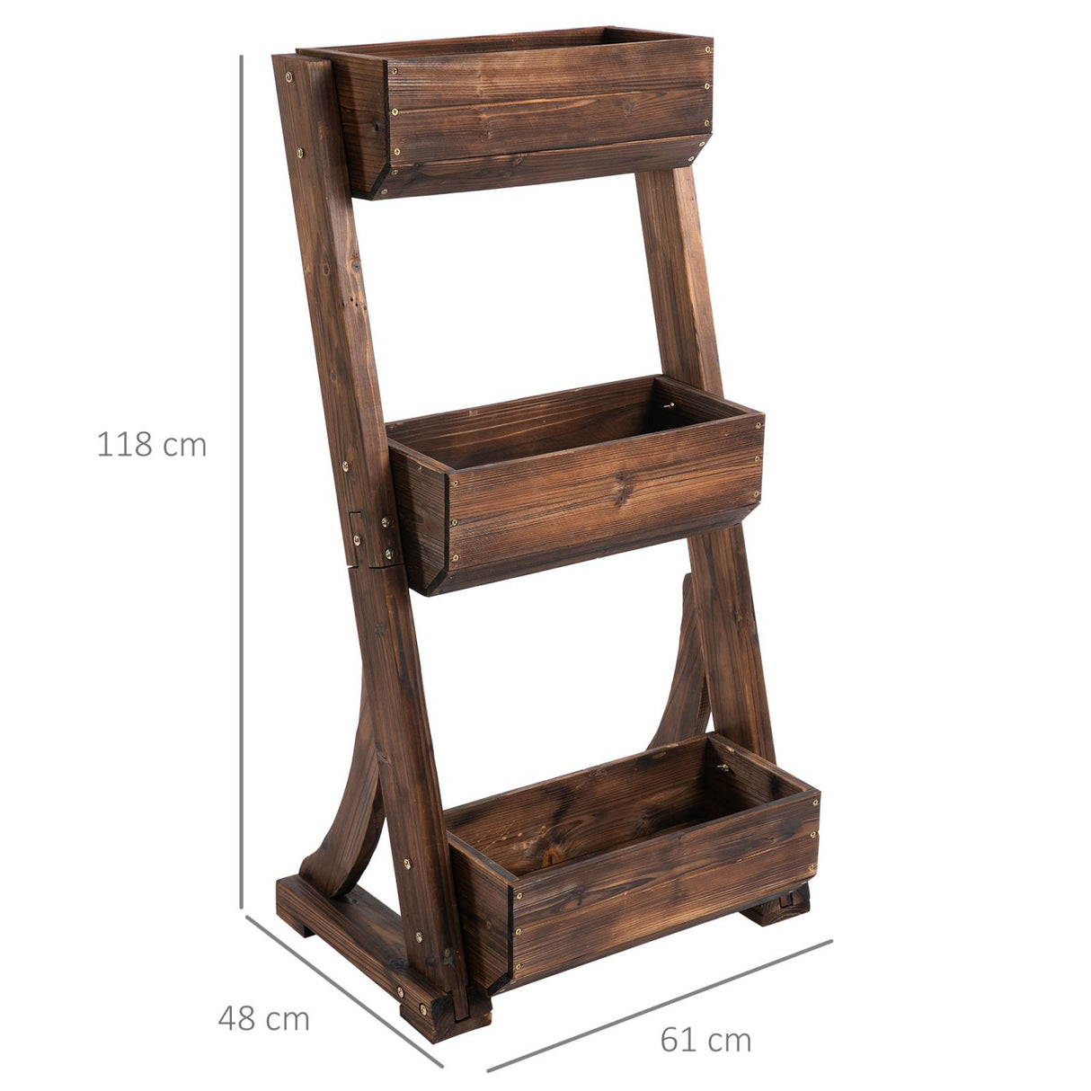 easycomfort easycomfort portapiante in legno 3 livelli fioriera da esterno per orto verticale