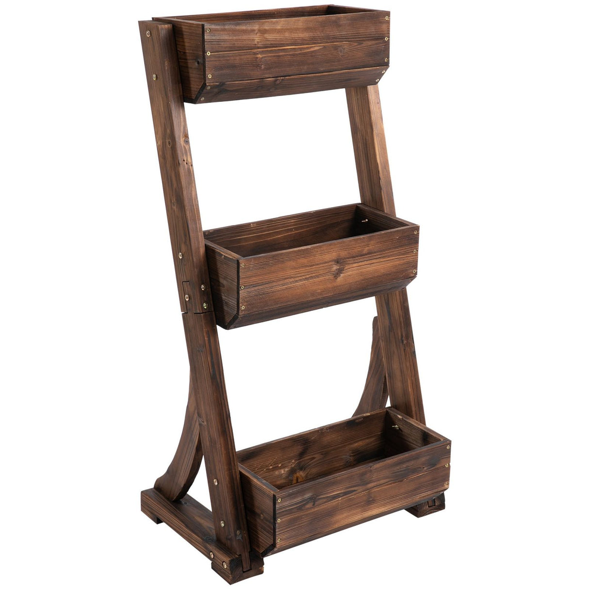 easycomfort easycomfort portapiante in legno 3 livelli fioriera da esterno per orto verticale