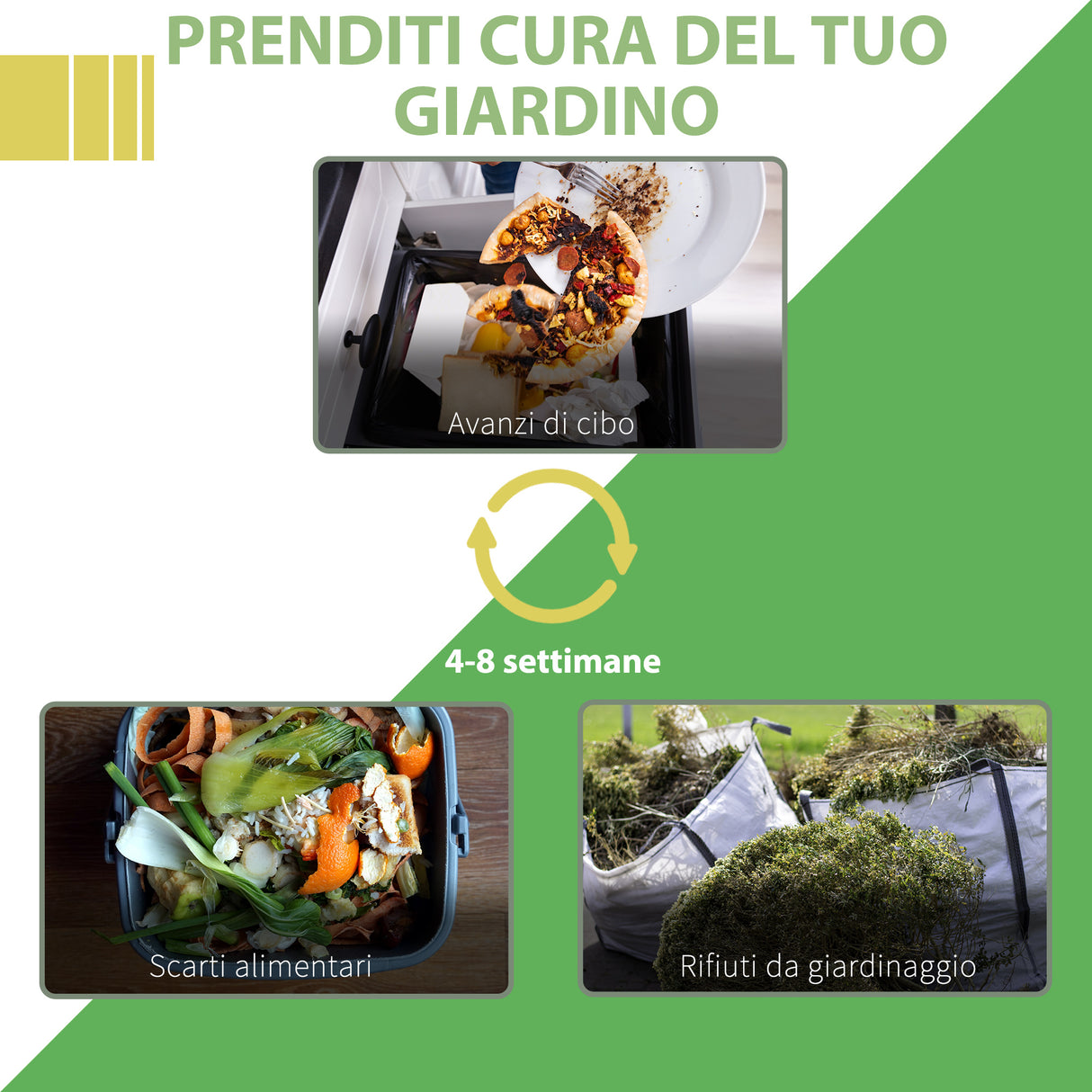 easycomfort easycomfort bidone per compostaggio 300l nero