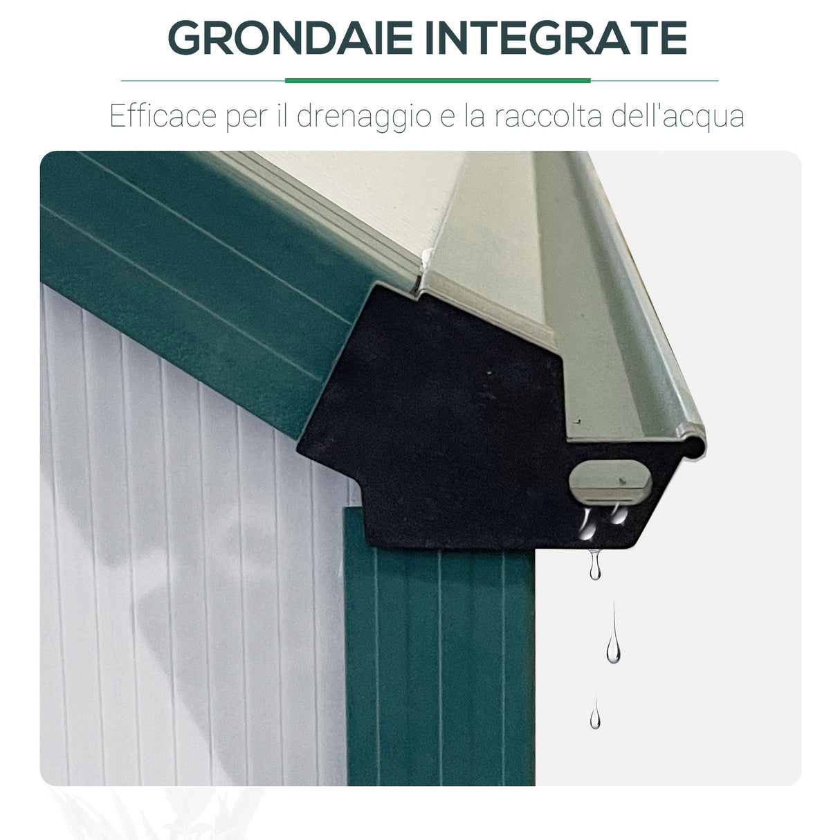 easycomfort serra da giardino in policarbonato 190x375x199cm con finestra apribile e porta scorrevole struttura in alluminio verde