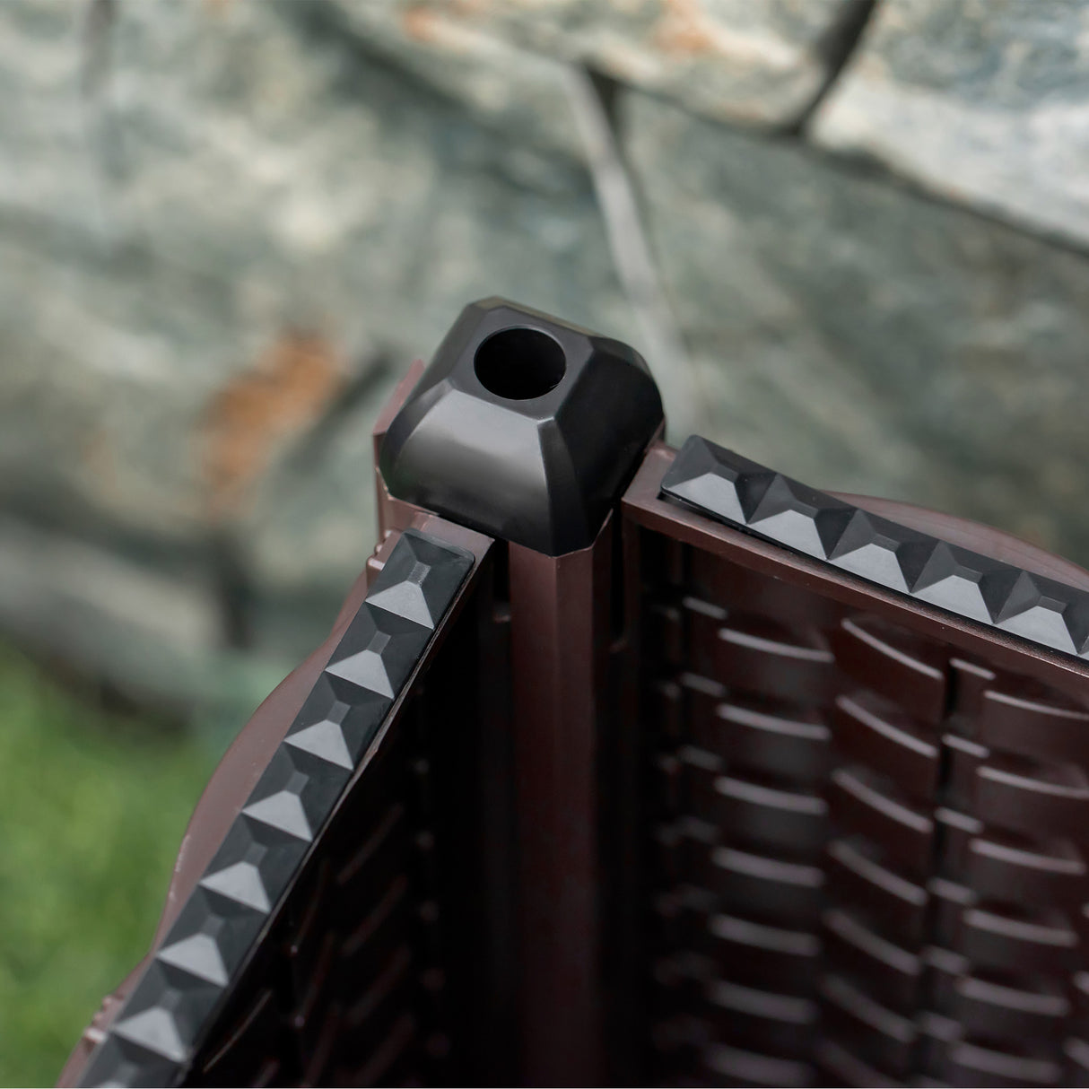 easycomfort fioriera da esterno in plastica con 4 ruote e disco auto irrigante 40x40x31.5cm