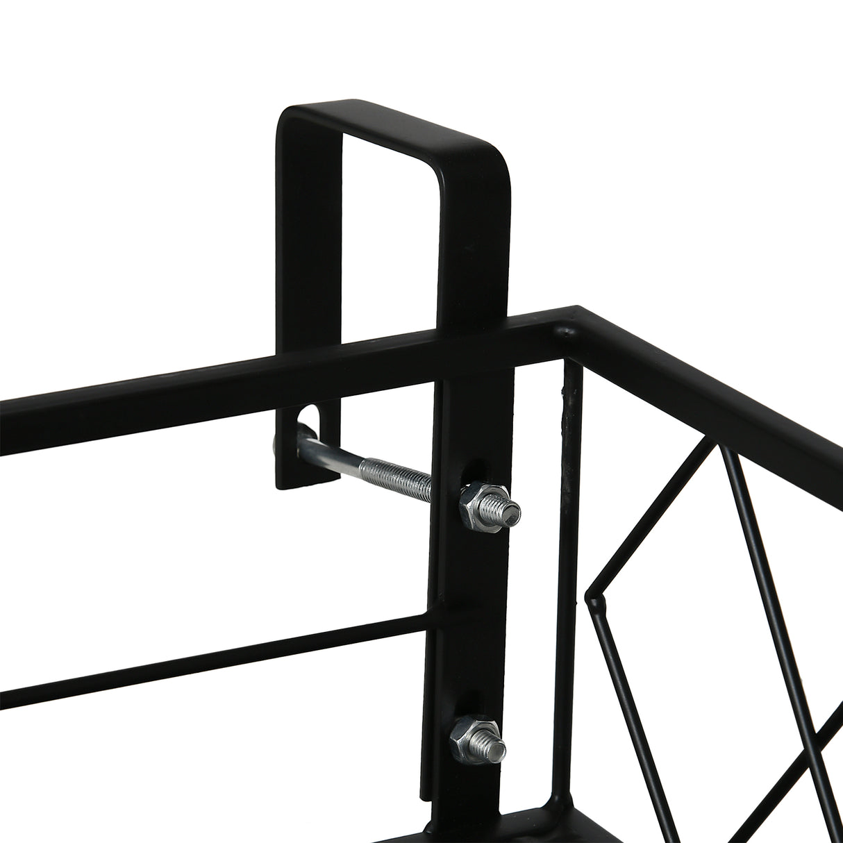 easycomfort fioriera da esterno portavasi con ganci per ringhiera balcone in metallo 100x31x12cm nero