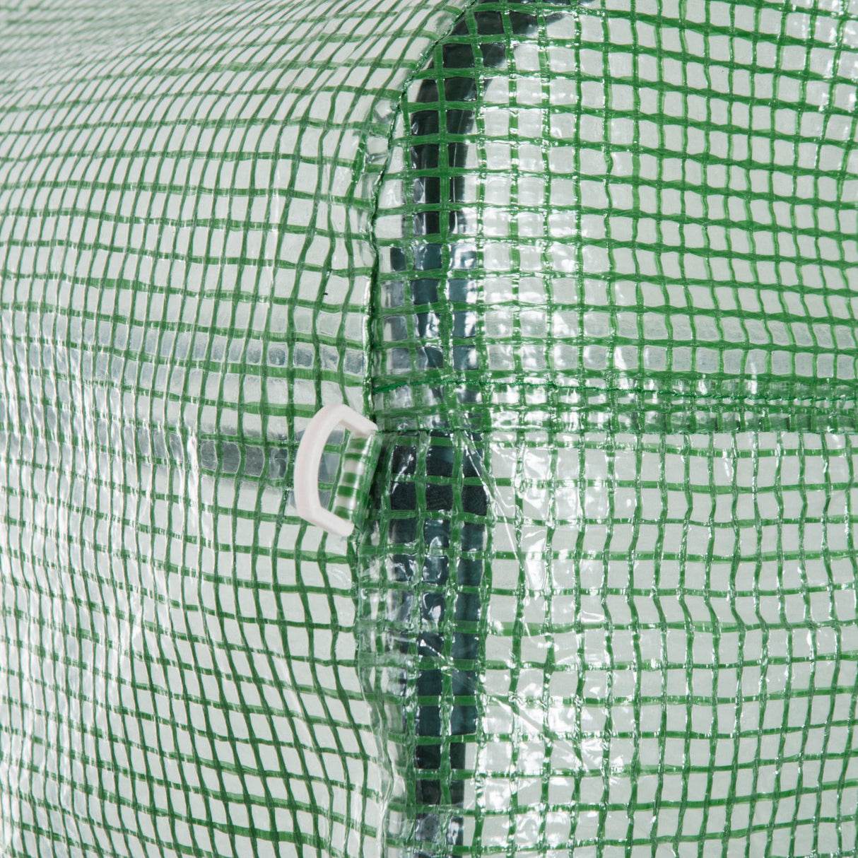 easycomfort serra a tunnel da esterno con copertura in pe porta con cerniera e 6 finestre verde