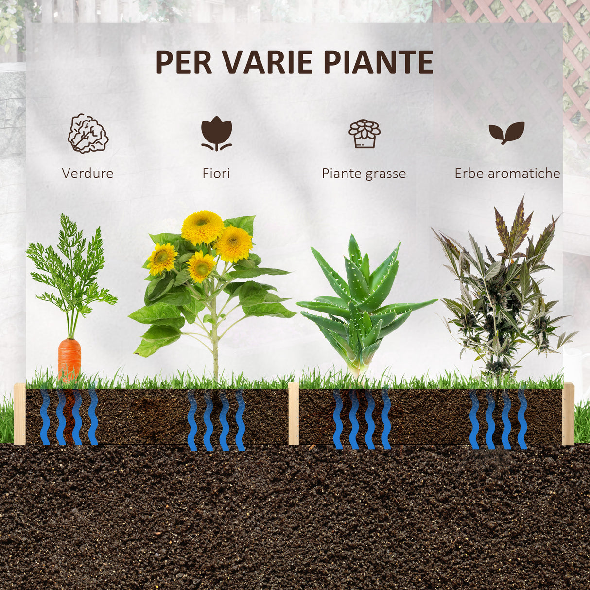 easycomfort letto per orto senza base e con struttura a incastro in legno 100x92x16cm 33196