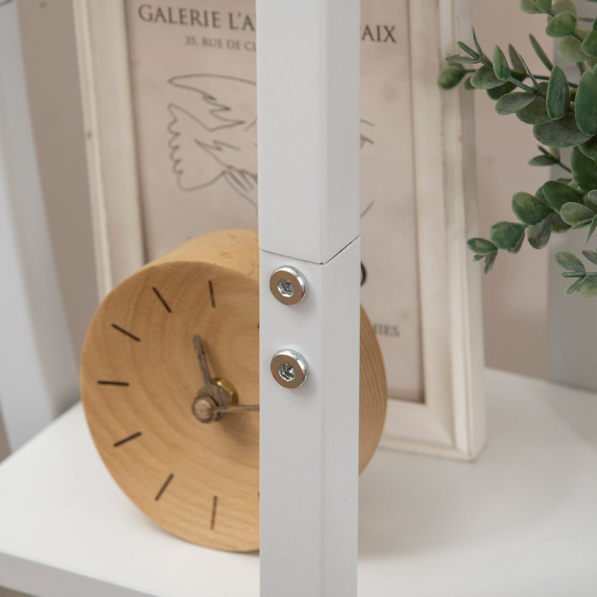 easycomfort portafiori a 5 livelli a mezzaluna per interni ed esterni in mdf e acciaio 50x30x160 cm bianco