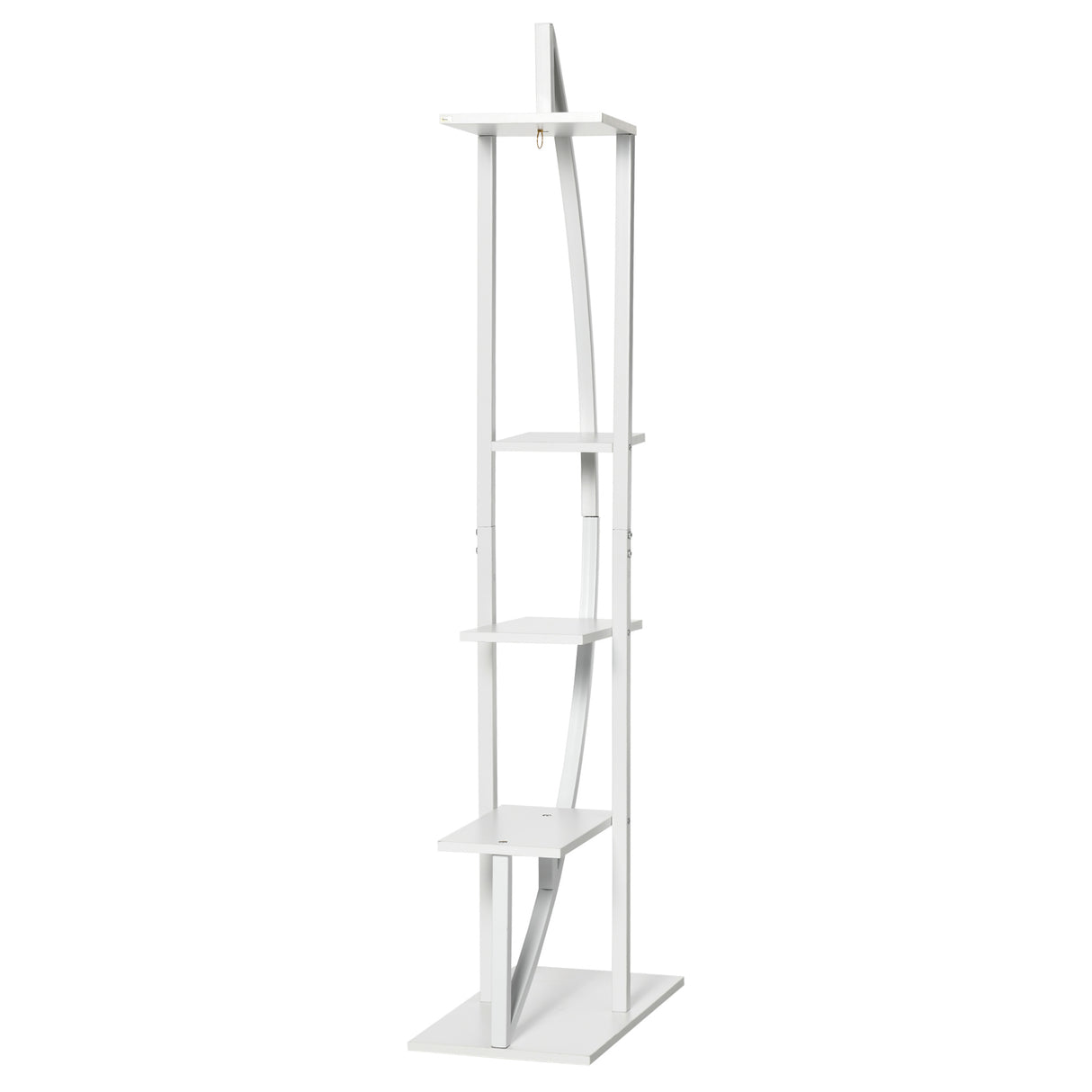 easycomfort portafiori a 5 livelli a mezzaluna per interni ed esterni in mdf e acciaio 50x30x160 cm bianco