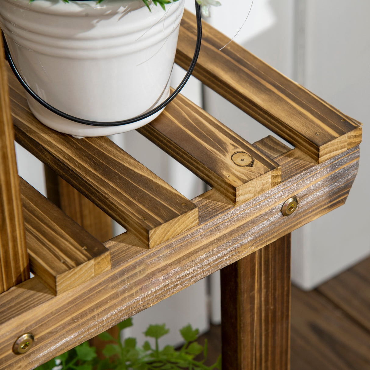 easycomfort scaffale per piante da esterno a 4 ripiani con decorazione a mulino 76x30x90 cm