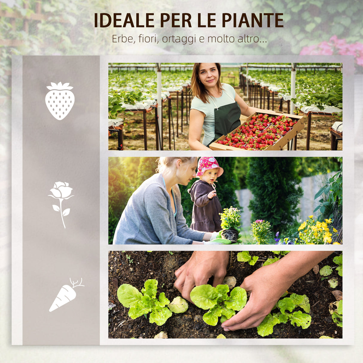 easycomfort fioriera da esterno 5 pezzi componibili a fondo aperto in legno di abete 230x230x28 cm