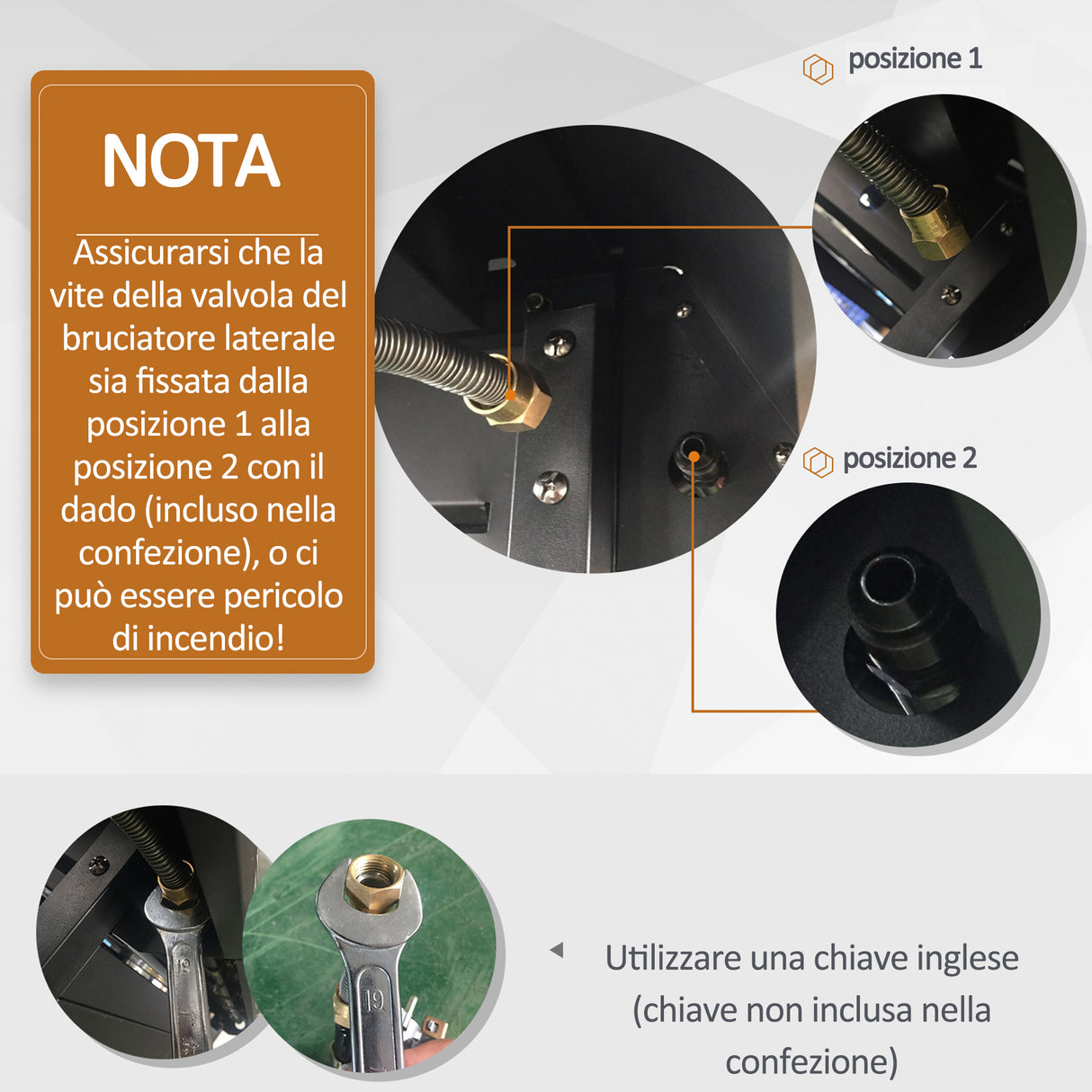 easycomfort barbecue a gas con coperchio 4 bruciatori da 11.6kw fornello mensola e 2 ruote 110x50x100cm nero