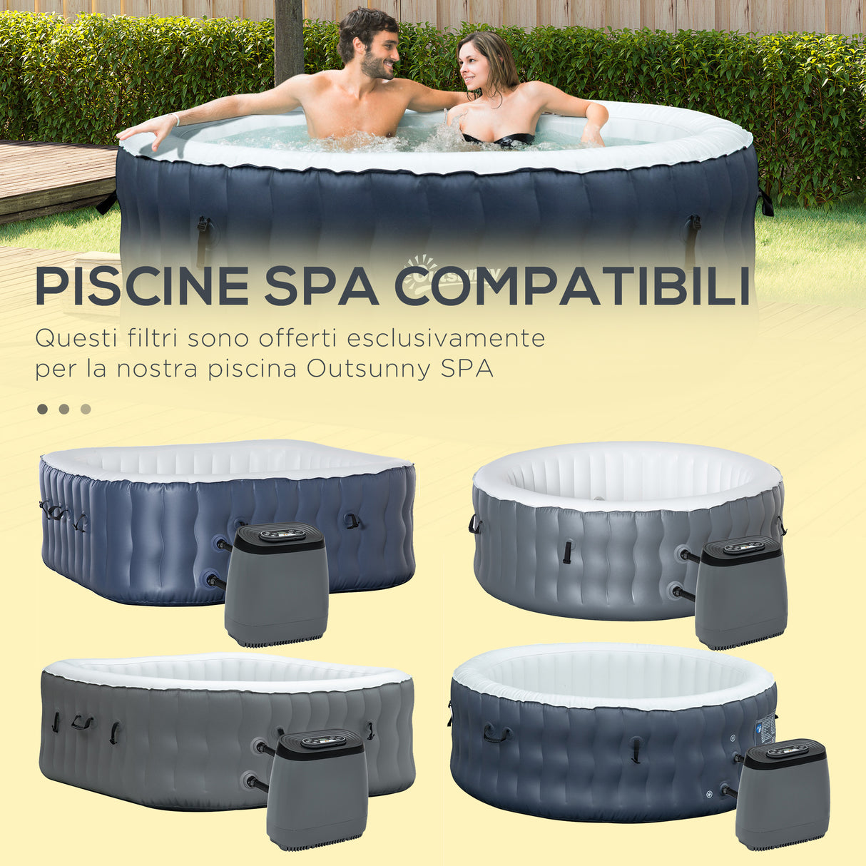 easycomfort set 6 filtri per piscine e spa gonfiabili in tessuto non tessuto o10.5x8cm blu e bianco