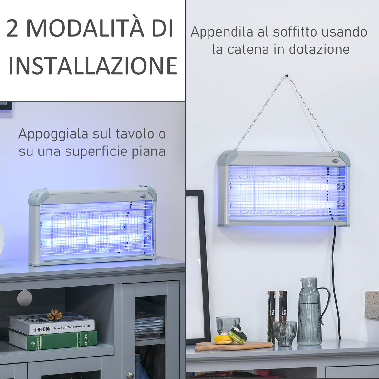 easycomfort easycomfort lampada antizanzare 30w 48.5x8.5x26.5cm