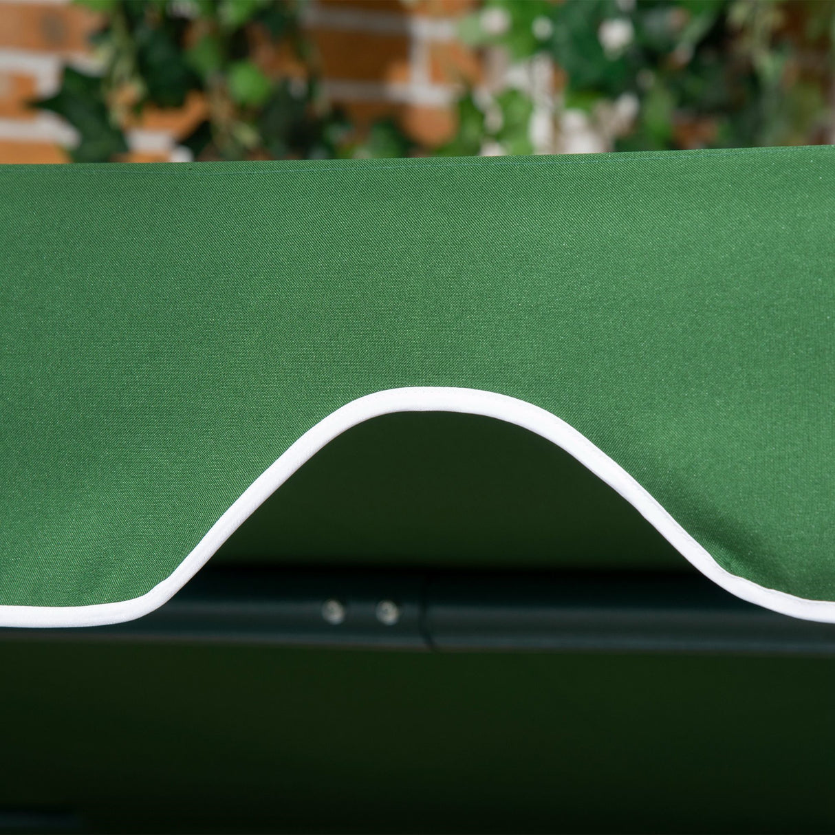 easycomfort easycomfort dondolo da giardino 3 posti in acciaio e teslin con tetto parasole 172x110x153 cm bianco e verde