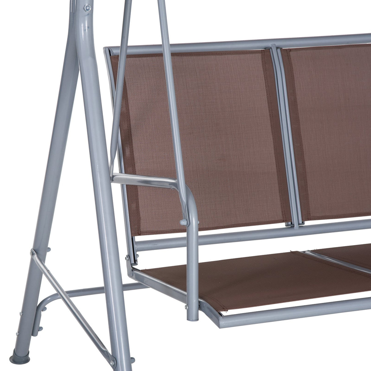 easycomfort easycomfort dondolo da giardino a 3 posti struttura in metallo marrone 170 x 112 x 153 cm