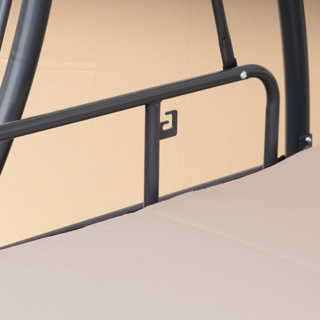 easycomfort dondolo da esterni 2 in1 per 3 persone convertibile in letto con tettuccio 200x125x170cm beige