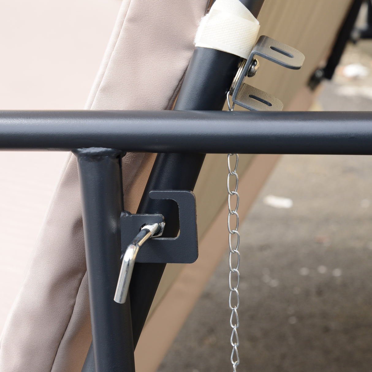 easycomfort dondolo da esterni 2 in1 per 3 persone convertibile in letto con tettuccio 200x125x170cm beige