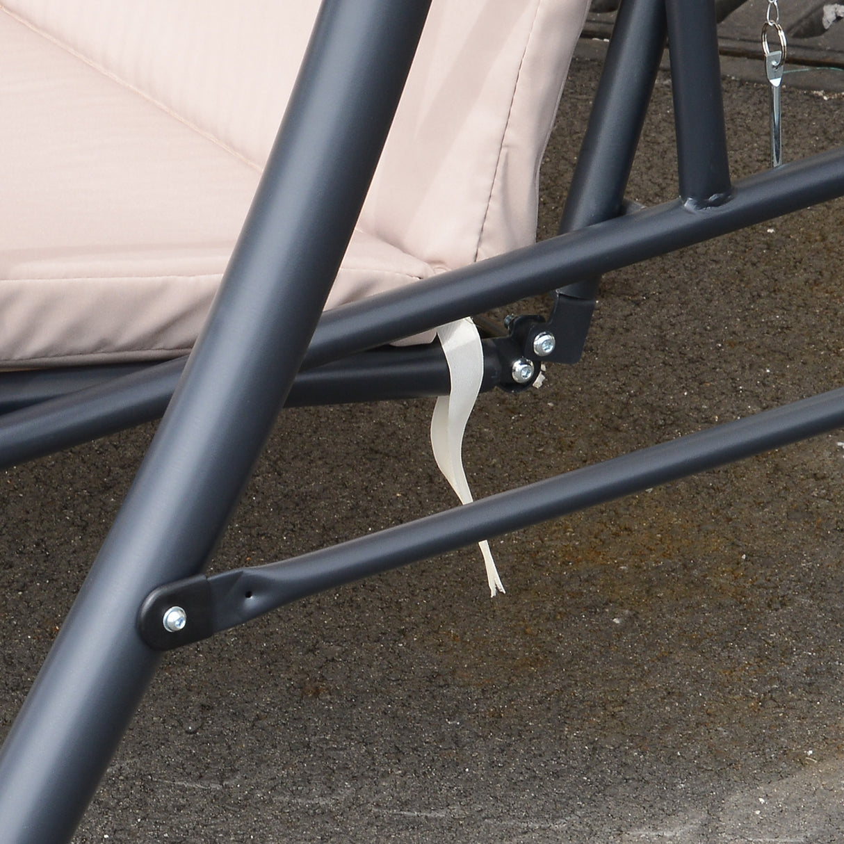 easycomfort dondolo da esterni 2 in1 per 3 persone convertibile in letto con tettuccio 200x125x170cm beige