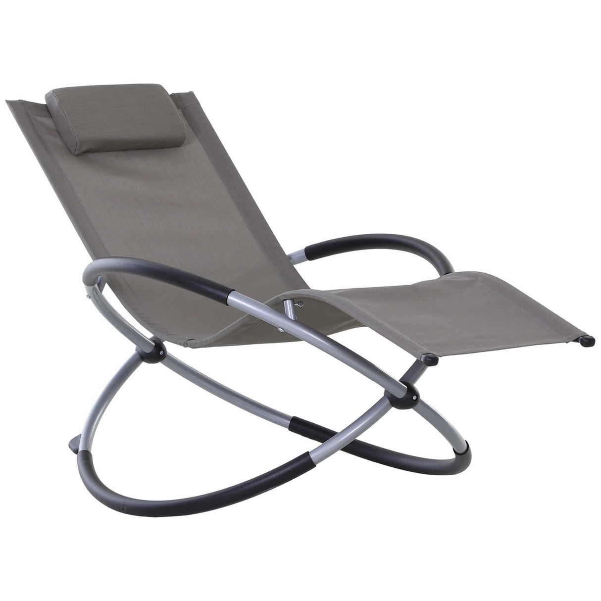 easycomfort easycomfort sedia a dondolo in texilene zero gravity grigio 154x80x84cm
