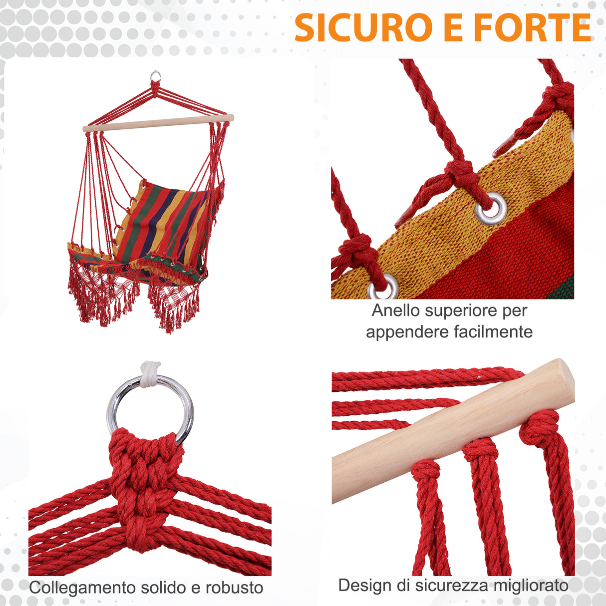 easycomfort easycomfort amaca sedia sospesa in poliestere colorata 100x60x100cm