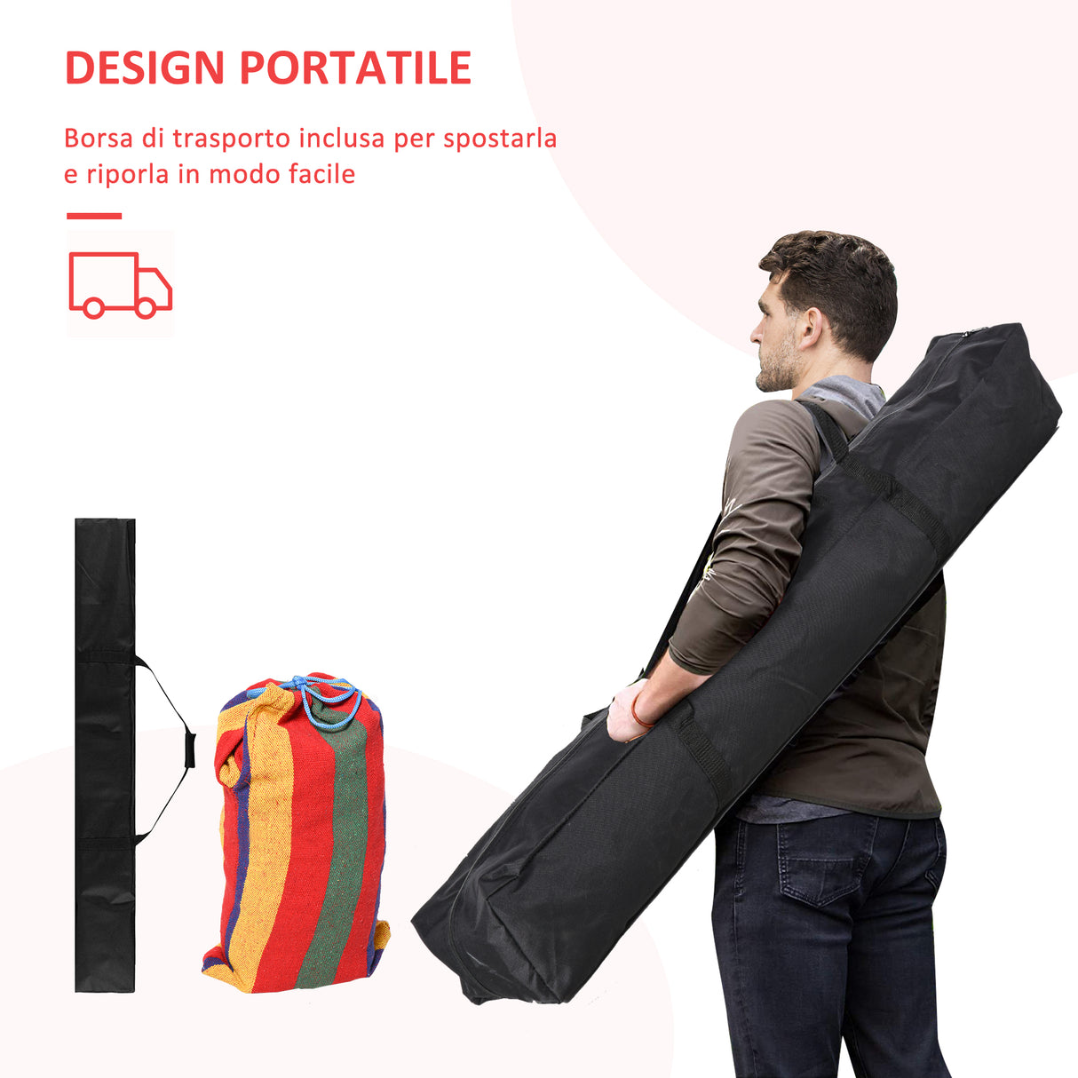 easycomfort easycomfort amaca da giardino autoportante in acciaio e cotone multicolor