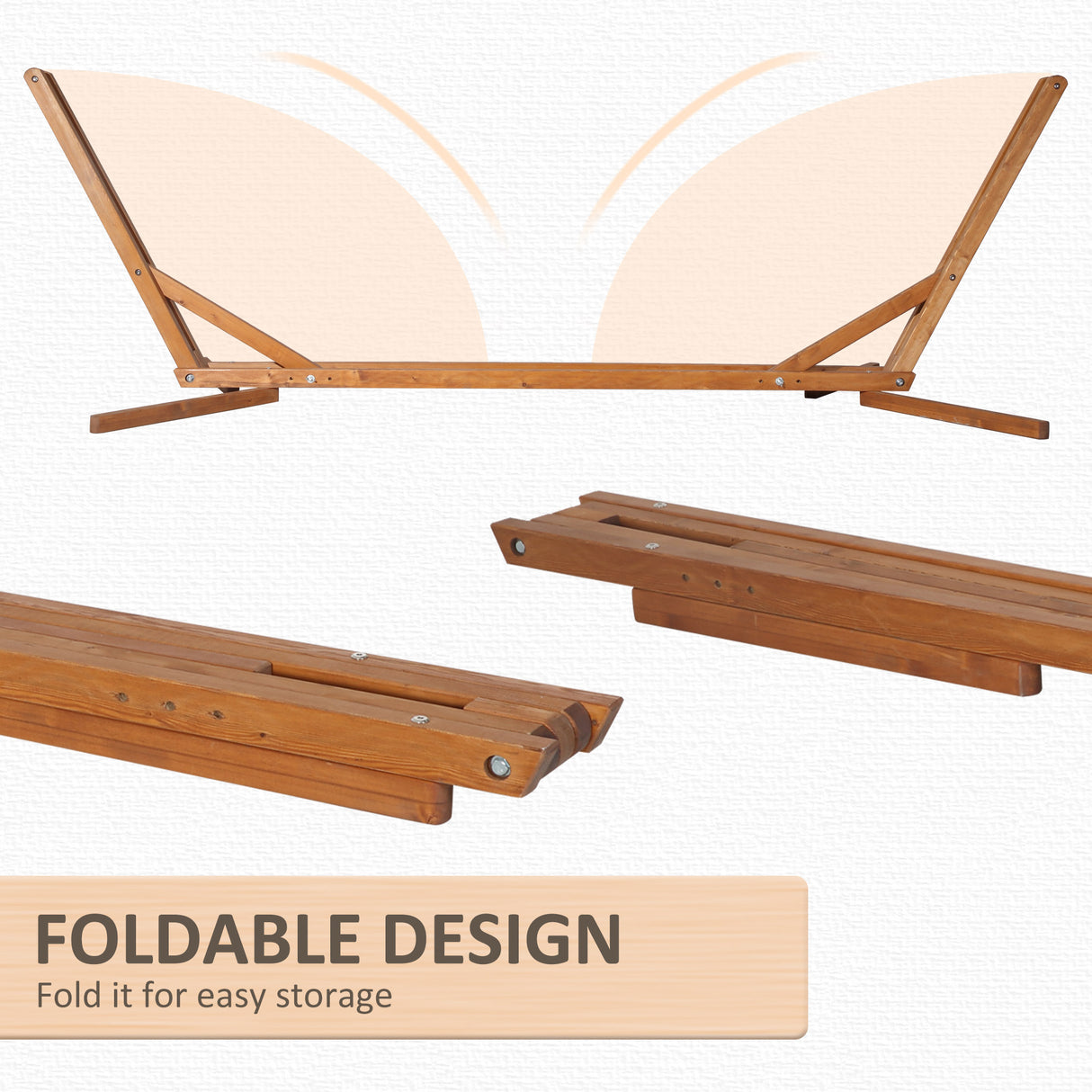 easycomfort supporto amaca 4m pieghevole e regolabile su 3 livelli in legno