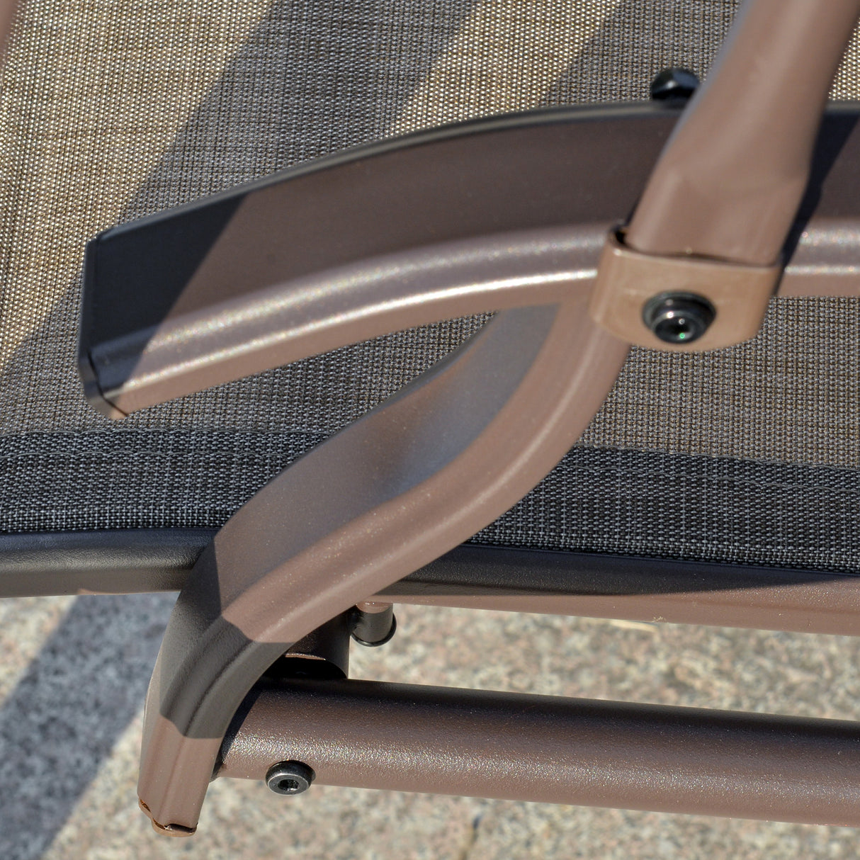 easycomfort dondolo da giardino 2 posti con tettuccio regolabile e seduta traspirante 147x125x170cm