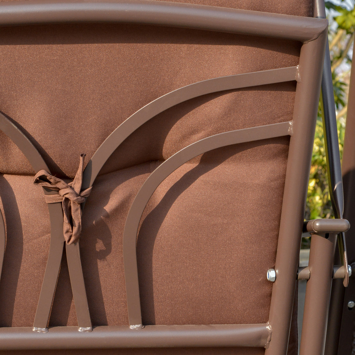 easycomfort dondolo da giardino 2 posti con tettuccio regolabile e porta bicchieri 157x118x180 cm marrone