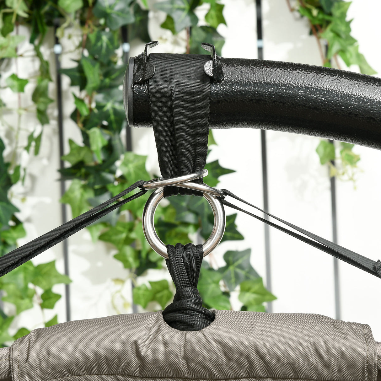 easycomfort easycomfort poltrona sospesa 2 posti con 2 tasche 2 cuscini e cesto pieghevole 130x103x172 cm