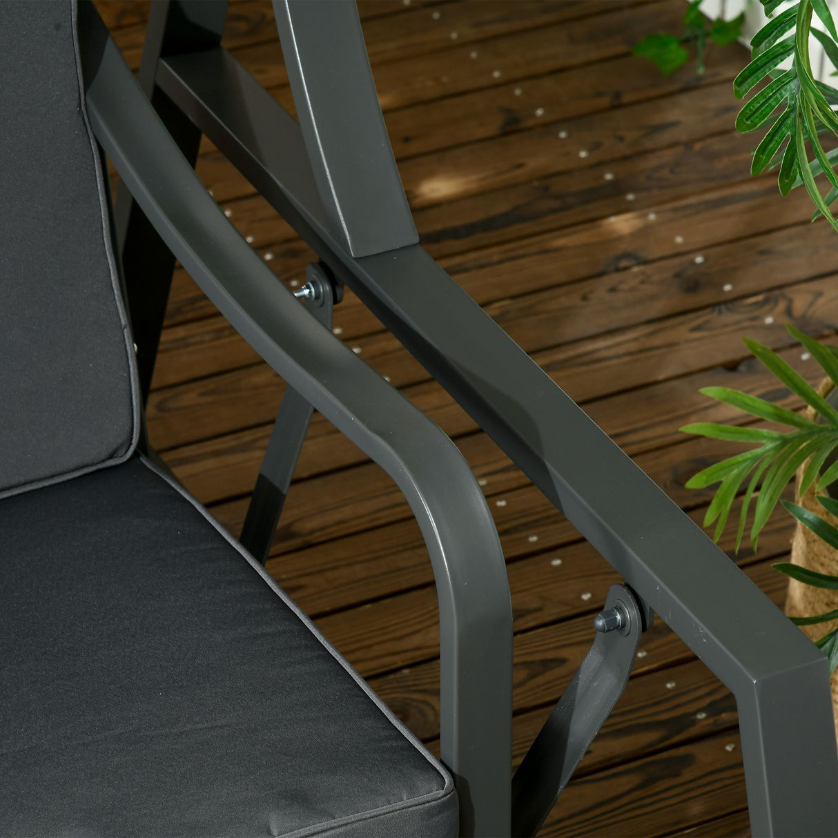 easycomfort dondolo da giardino 2 posti in acciaio con tettuccio inclinabile e cuscini 148x129x172 cm