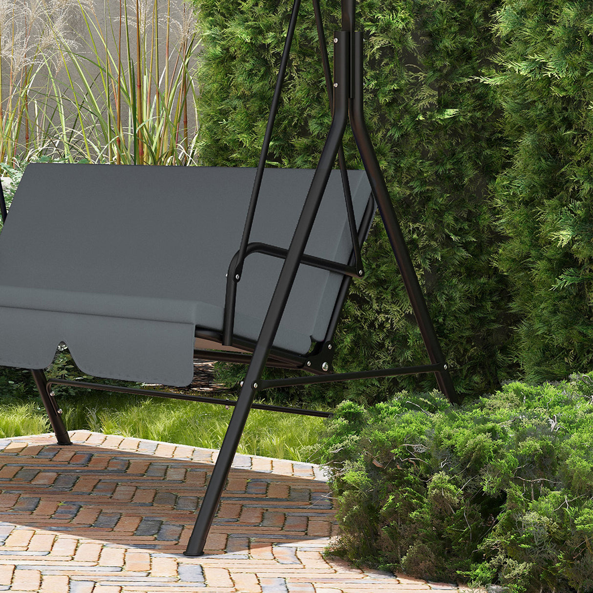 easycomfort tettuccio di ricambio per dondolo in poliestere con protezione uv50+ 192x144cm grigio scuro